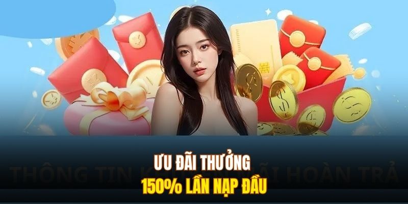 Ưu đãi thưởng 150% lần nạp đầu